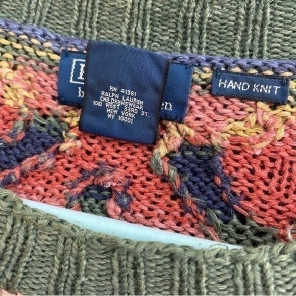 Vintage Polo by Ralph Lauren handknit western serape sweater silk linen alpaca - Picture 9 of 9